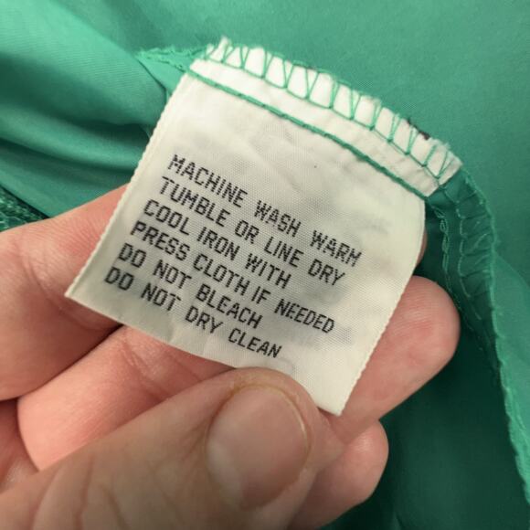 Eddie Bauer Mint Windbreaker Zip Jacket Women’s S Hooded 90s Nylon Retro - Picture 11 of 11